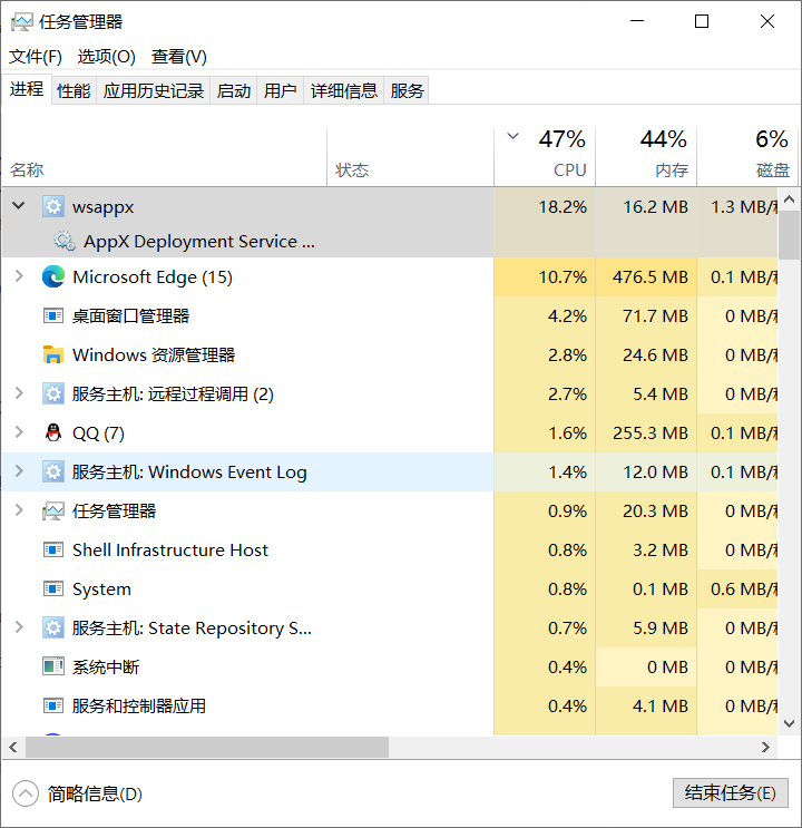 Windows 10 LTSC 2021 wsappx服务CPU占用过高